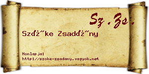 Szőke Zsadány névjegykártya